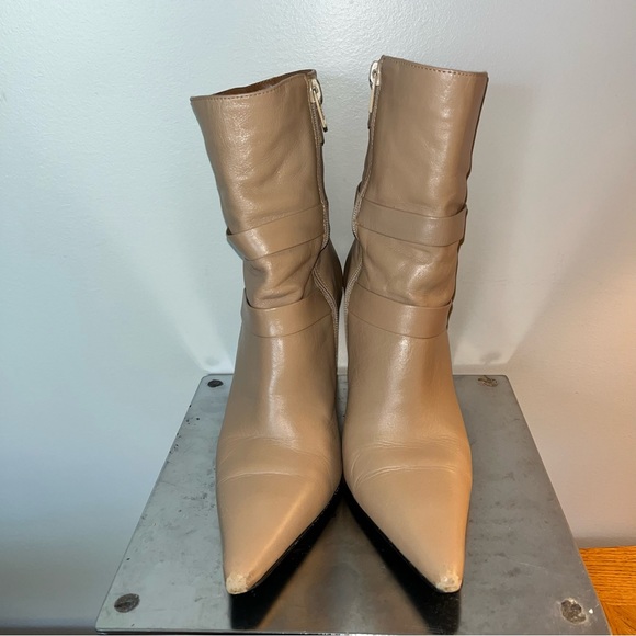 Suzana Santos tan leather heeled boots size 6.5 - Picture 5 of 16
